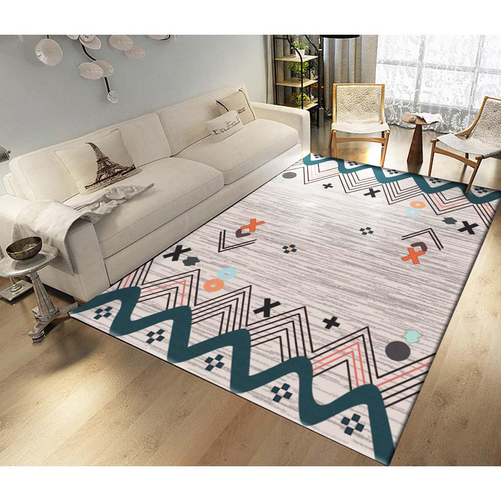 Modern dark blue square Geometric Carpets Bedside Blanket Area Rug Study Room Rugs Floor Home Decor