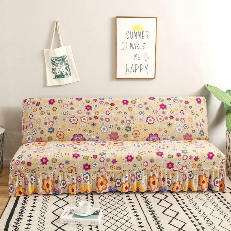Folding Armless Sofa Cover Full Cover Sofa Cushion Sofa Cover Sofa Bed Cover Universal All-inclusive Stretch Sofa Towel