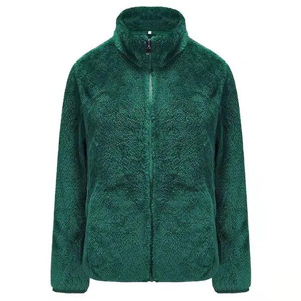 Double Sided Fleece Coat Women's Short Large Size Coral Velvet Autumn and Winter Thickened Warm Fleece Coat Women's Sweater