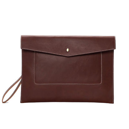 Business Briefcase Men PU Leather Zipper Snap Waterproof Handbag Clutch Bags Travel Messenger Bag