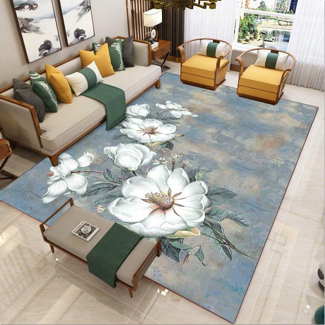 Chinese Style Carpet New Chinese Style Living Room Coffee Table Carpet Classical Retro Style Zen Tea Room Sofa Bedroom Bed Front Blanket