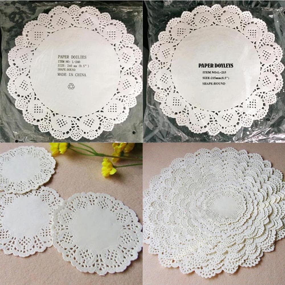 150Pcs Round Paper Lace Doilies Cake Placemat Party Wedding Baking Decoration