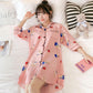 Pajamas Female Ice Silk Thin Sexy Nightdress Version of Imitation Loose Plus Size Pajamas