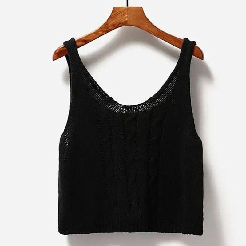 Loose Small Sling Sweater Vest with Sleeveless Knitted Vest and Casual Short Women's Top