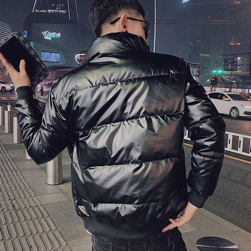 Men's Jacket Winter Coat Men's Tide Korean Style Stand-up Collar Short Shiny Cotton Jacket Trend Padded Jacket Men