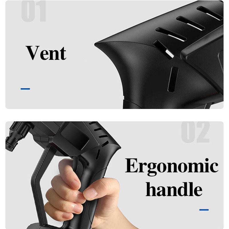 148VF Lithium Battery High Pressure Water Gun Set Car Washer Wireless Garden Sprinkler Handheld Cleaning Tool