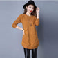 Women's Mid-length Knit Sweater Loose  Irregular Hem Pullover Sweater  Knitted  Dress  with Pockets
