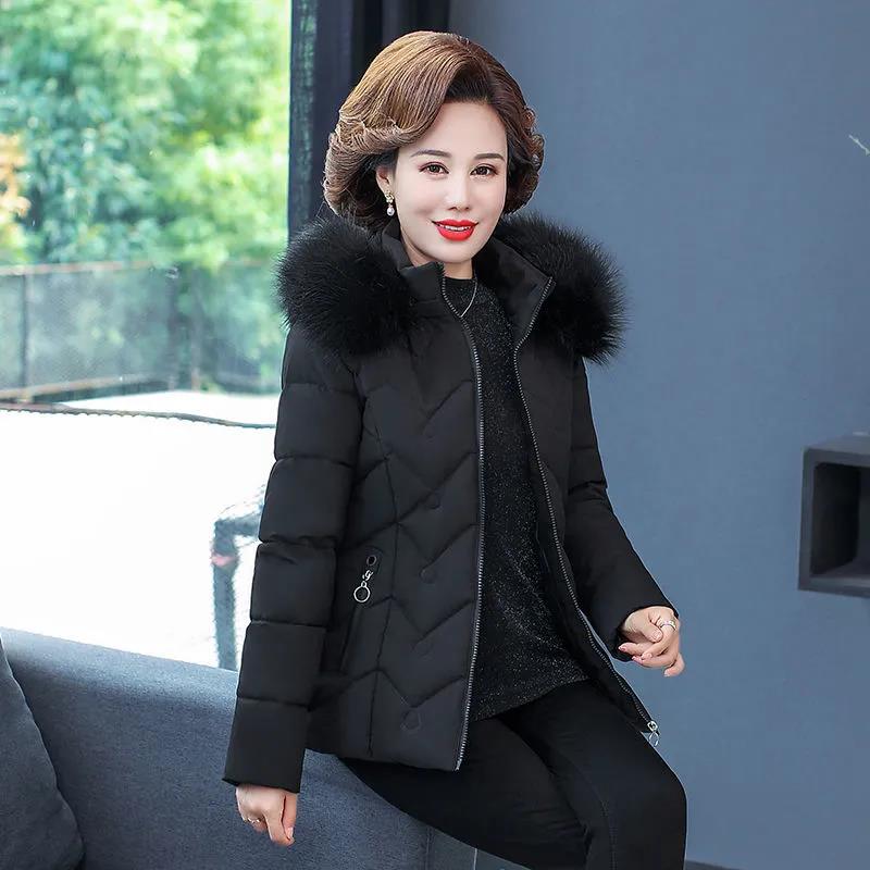 Down Padded Jacket Slim Slimming Short Padded Jacket Women Middle-aged and Elderly Oversized Padded Jacket
