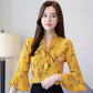 Women's Summer Chiffon Lace Shirt Short Sleeve Round Neck Loose Print Bell Sleeve Top