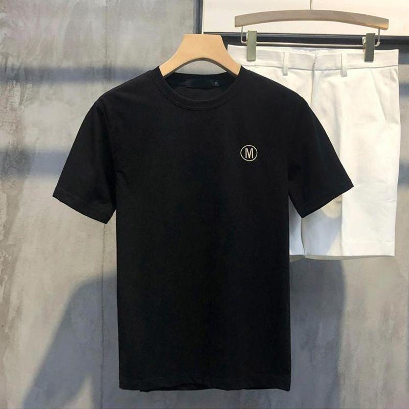 Letter Embroidery Short-sleeved Men's Round Neck Casual All-match Thin T-shirt