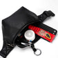 Waist Bag Men Black with Headphones Hole Chest Bag Phone Bag Outdoor Sports Shoulder Bag