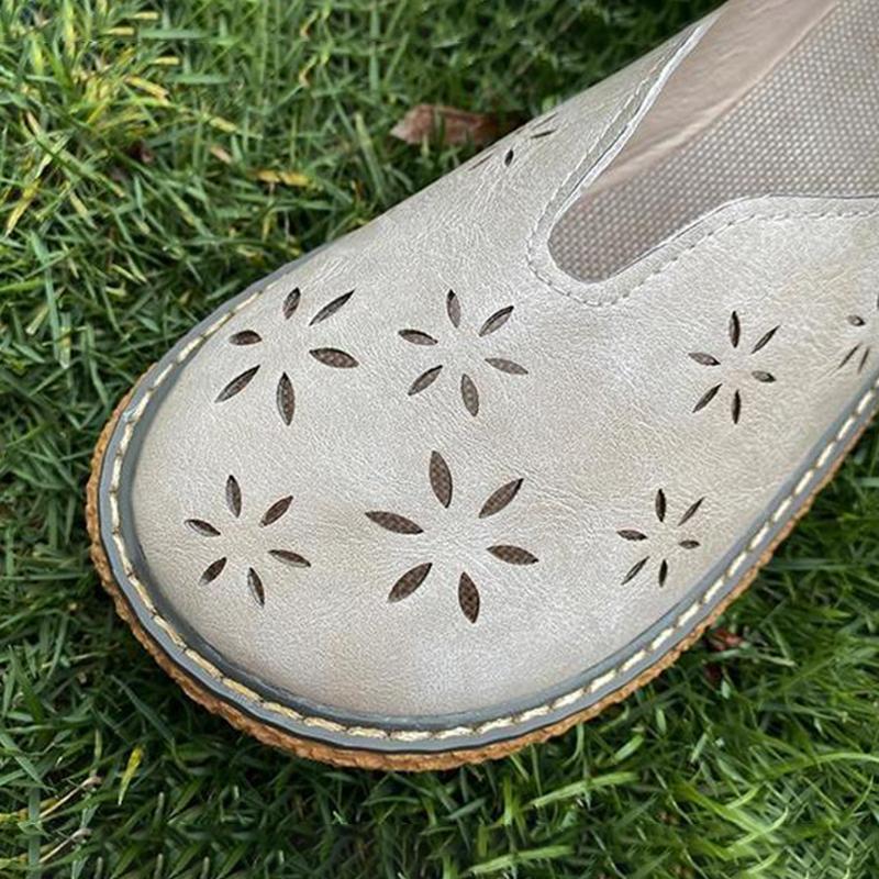 Artistic Women's Shoes Cotton and Linen Hollow Mesh Sandals Comfortable Big Head Doll Shoes Wild Retro Shoes Women's Moccasin Shoes