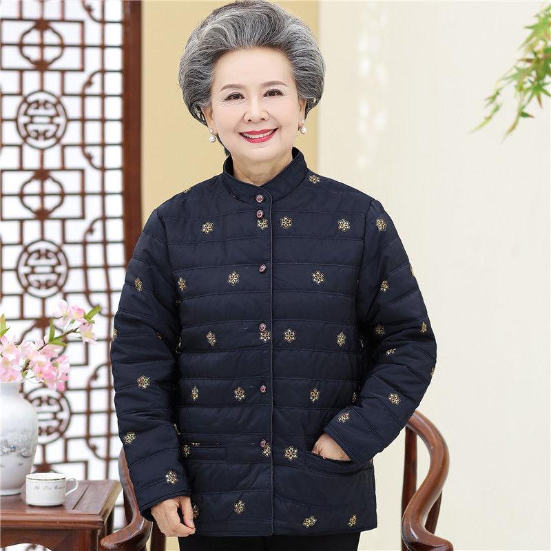 Mother's Autumn and Winter Clothes, Light and Warm Cotton Coat, Middle-aged and Elderly Women's Down Cotton Coat Liner