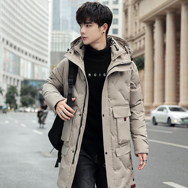 Winter Warm and Handsome Down Jacket Men's Mid-length Fashion Thick White Duck Down Jacket Parka Coat