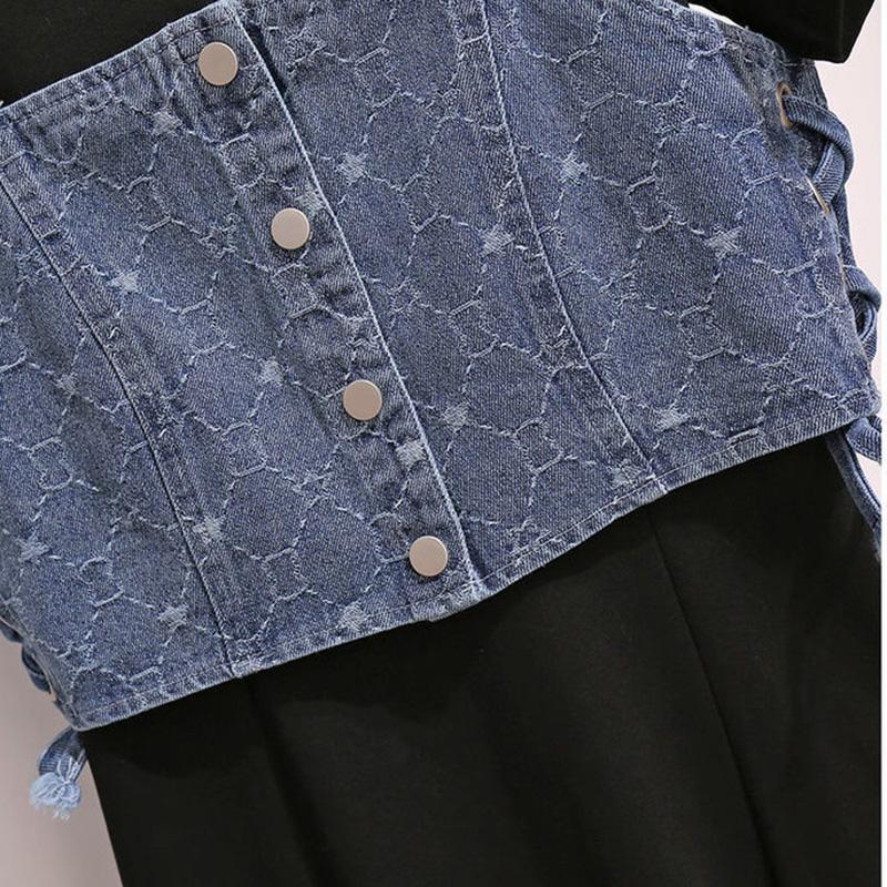 2 Pieces Ladies Dress Spring and Summer Round Neck Short Sleeve Casual Vacation Office Home