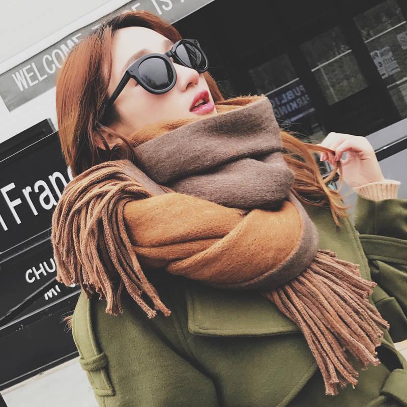 Women Cashmere Scarves with Tassel Soft Warm Lady Girls Wraps Long Scarf Female Shawl