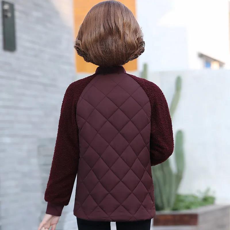 Mom's Fall/winter Clothes Padded Jacket Women Middle-aged and Elderly Winter Short Middle-aged Padded Jacket