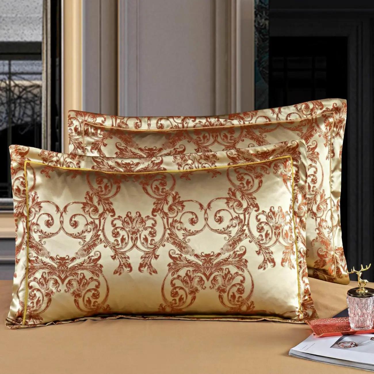 Pure Cotton Solid Color Jacquard Pillowcase Pair Pack Adult Bedroom Pillowcase 48x74cm