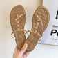 Fairy Style Flip Flops Rivet Sandals and Slippers for Women's Outer Wear New Year and Summer New Flat-bottomed Non-slip Beach Slippers