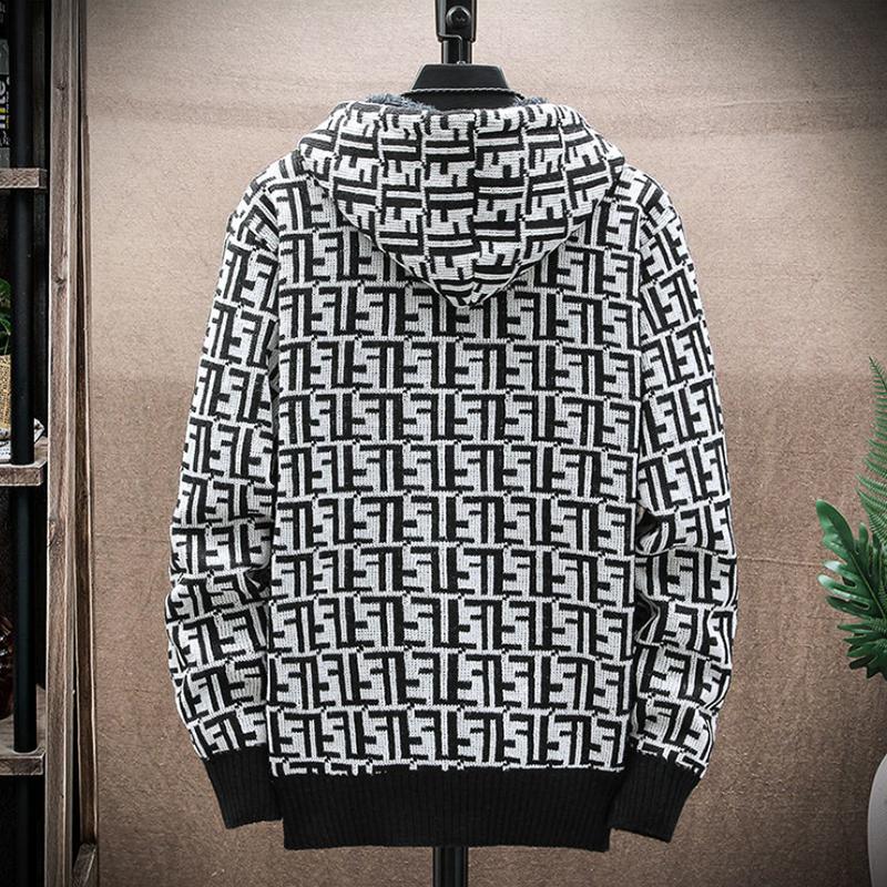 Men's Hooded Zipper Cardigan Faux Fur Wool Jackets Loose Casual Thick Jackets Autumn and Winter