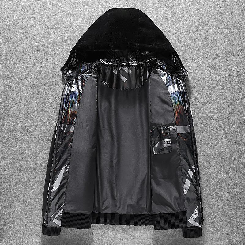 Winter Thick Warm Down Jacket Hooded Casual Solid Color Men's Jacket