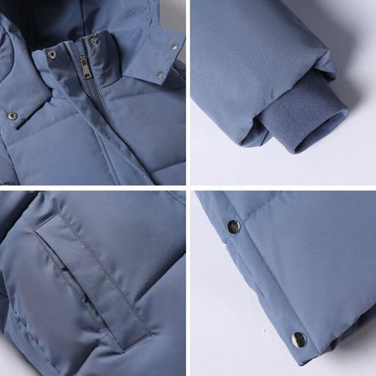 Women Winter Long Jacket Hooded Side Split Windproof Warm Down Jacket Oversize Cotton Padded Parkas