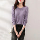 Sweater Women's Pullover Knitwear Korean Style Hollow Loose Top Trending Purple Sweater Autumn and Winter Fluffy Fashion