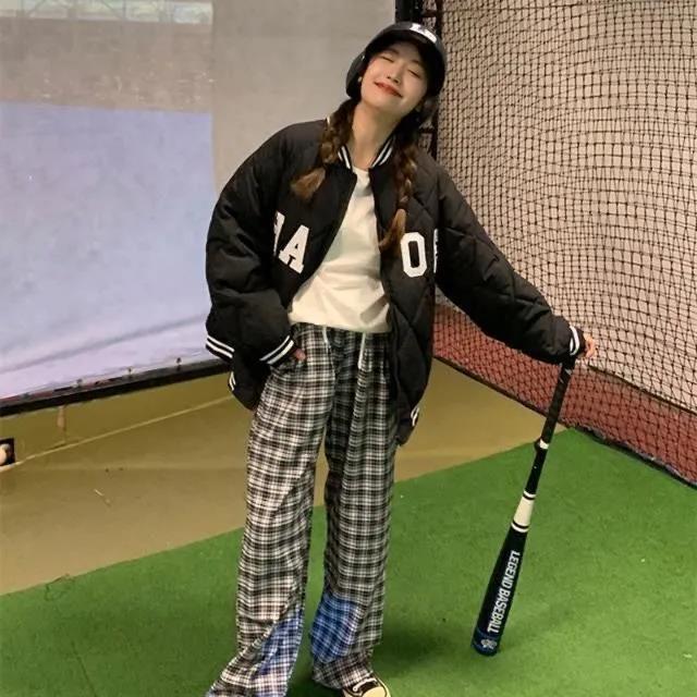 Baseball Uniform Cotton Jacket Women's Large Size Loose Korean Student Small Trend Cotton Jacket Women