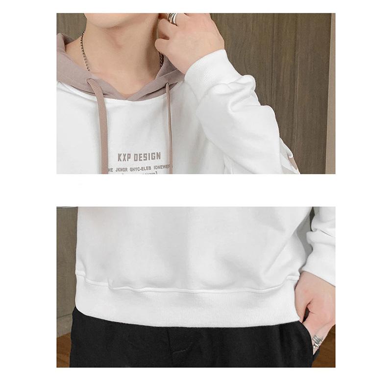 Hooded Sweater Men's Loose Versatile Spring and Autumn Pullover Printed Sports Top Casual Outer Shirt