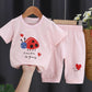 Children's Suit Summer Thin Short Sleeve Suit Boys and Girls Loose Korean Printed Animal T-shirt Shorts Two Piece Set