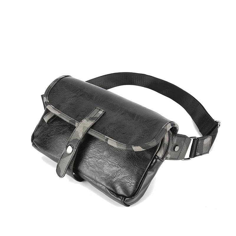 Retro Waist Bag Men Color Matching Mobile Phone Bag Outdoor Leisure Sports Riding Shoulder Bag