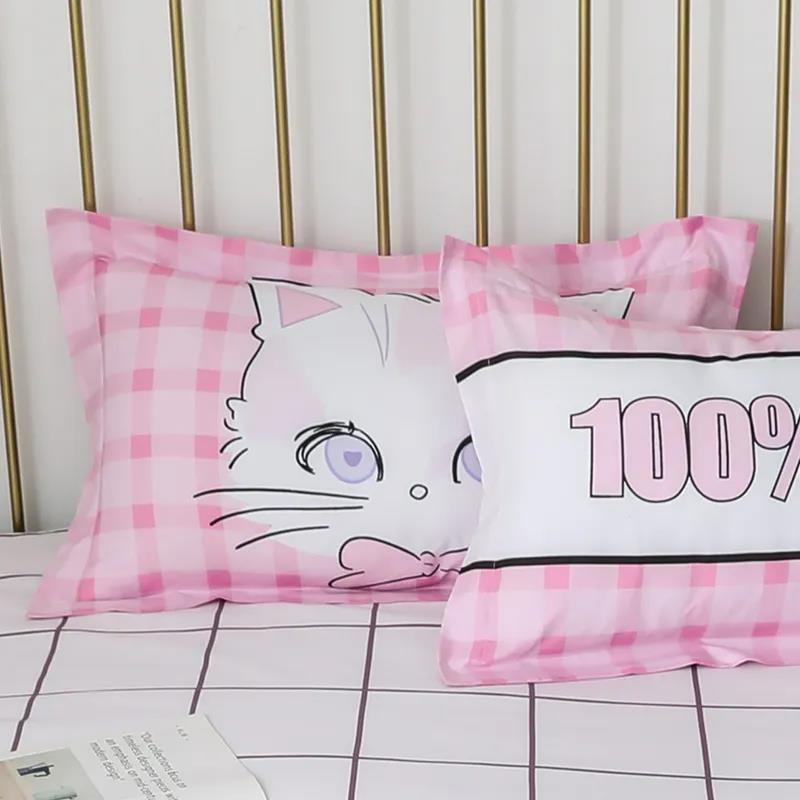 Pillow Cover Large Single Simple Cartoon Student Dormitory Pillow Core Cover A Set 48*74cm
