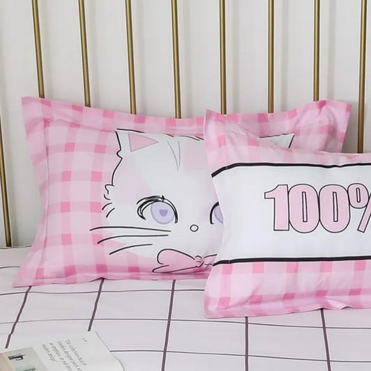 Pillow Cover Large Single Simple Cartoon Student Dormitory Pillow Core Cover A Set 48*74cm