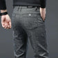 Men's Casual Cotton Linen Pants Business Plaid Trousers Straight Slim Long Pants Spring and Autumn Office Casual Pants