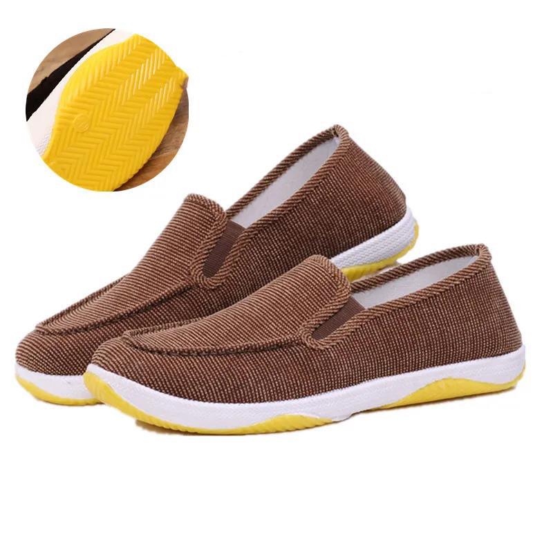 Old Beijing Men's Casual Cloth Shoes Anti-skid and Breathable Work Shoes with Tendon Sole Spring and Autumn Canvas Shoes