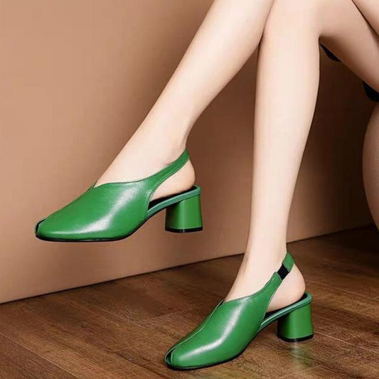 Thick Heels Fish Mouth Sandals Women's Summer European Station Women's Shoes Comfortable Mid-heel Shoes Women