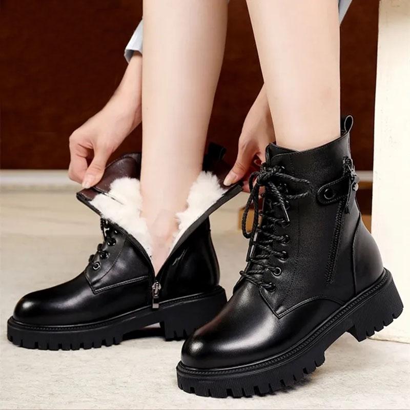 Martin Boots Female Winter Plus Velvet Thick Snow Boots Flat Cotton Boots Warm Short Boots Velvet Shoes