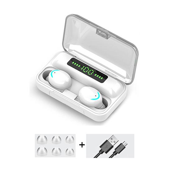 Bluetooth V5.0 Earphones Wireless with Mic Sports Waterproof 2200mAh Charging Box for Ios Android