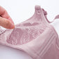 Ladies Large Size Thin No Steel Rings Gathering Simple Style Lightweight Breathable Fashion Printing Pattern Adjustable Stereotype Bra