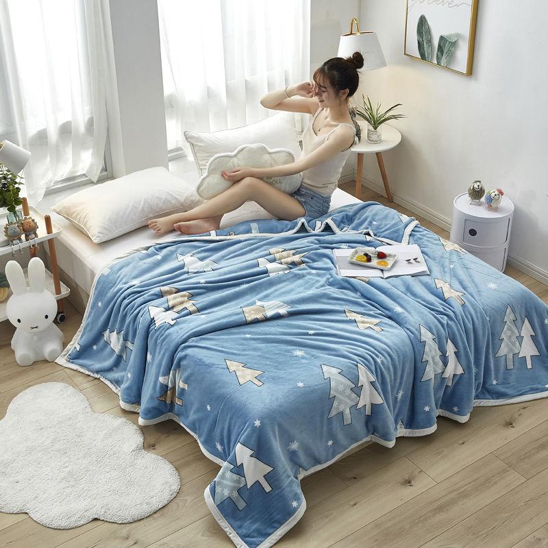 Winter Coral Fleece Blanket Plush Warmth Soft and Skin-friendly Bed Sheet Flannel Cover Blanket Quilt Blanket Cushion