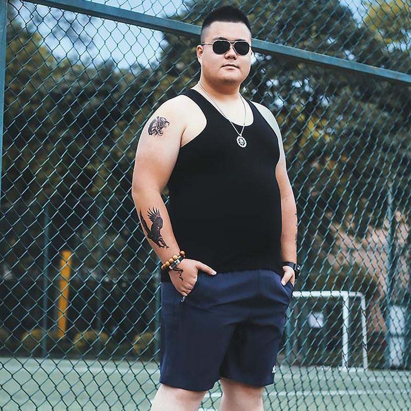 Large Size Sports Vest Male Fat Running Large Size Elastic Loose Vest