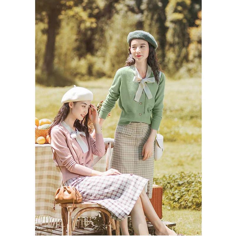 Women Slim V Neck Knitted Cardigan Cropped Sweaters Ladies Harajuku Short Cardigans Fresh Girl