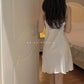 Lace V-neck Suspender Nightdress Female Summer Thin Section Can be worn outside Sexy Ice Silk Dress