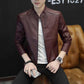 Men Leather Jacket Fashion Autumn Motorcycle PU Leather Winter Bomber Jackets Outerwear Leather Coat