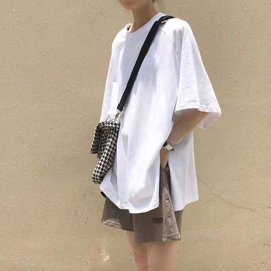 Ladies Summer Short Sleeve Shorts Two Piece Student Loose Casual Suit Short Sleeve T-Shirt + Sports Shorts Athletic Clothing Sets