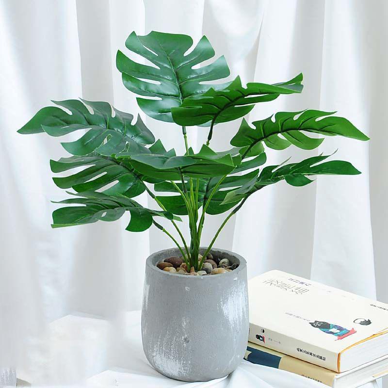 Nordic Wind Simulation Plant Bonsai Simulation Flower Green Plant Decoration Turtle Back Leaf Indoor Potted Desktop Artificial Flower Decoration
