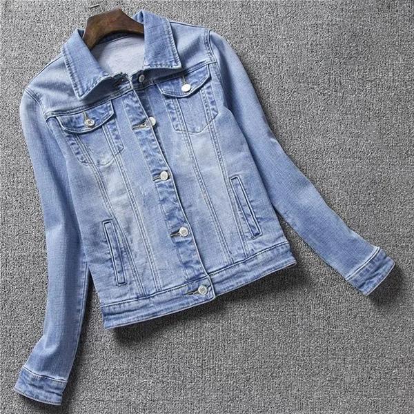 Denim Jacket Women's Autumn and Winter Slim Casual Jeans Jacket Student New Short Top Lapel Classic Denim Coat All Match Jacket