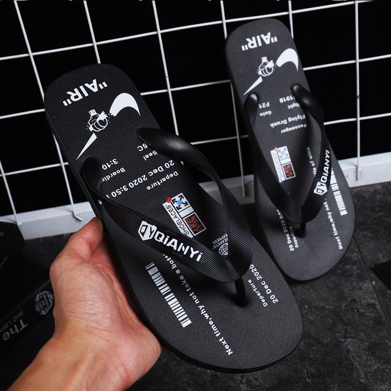 Flip-flops Men's Tide Brand Anti-slip Pinch Slippers Men and Women Couples Wear-resistant Deodorant