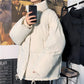Winter Hong Kong Style Ins Solid Color Cotton Jacket Men's Korean Version of Loose Thickened Stand-up Collar Bread Suit Jacket Cotton Jacket Trend