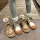Women's Autumn and Winter Martin Boots Female Plus Size Low Thick Heel Plush Warm Short Boots
